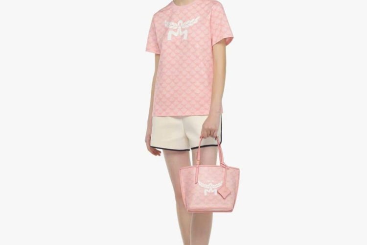 Túi MCM Mini Himmel Shopper in Lauretos Silver Pink Màu bạc hồng