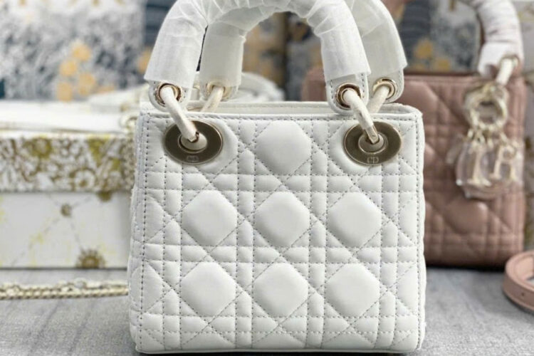 Túi Mini Lady Dior White Lambskin GHW Màu Trắng