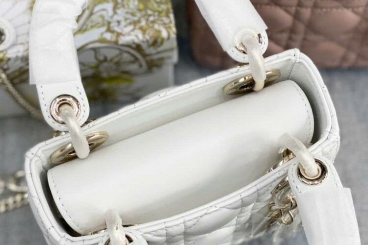 Túi Mini Lady Dior White Lambskin GHW Màu Trắng