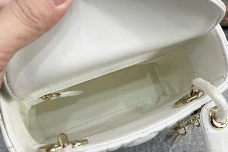 Túi Mini Lady Dior White Lambskin GHW Màu Trắng