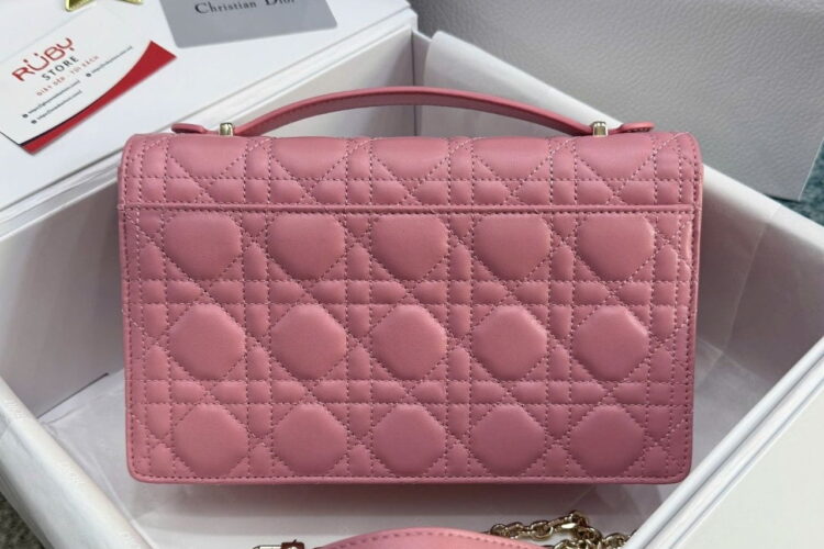 Túi Miss Dior Top Handle Bag Melocoton Pink Lambskin Hồng