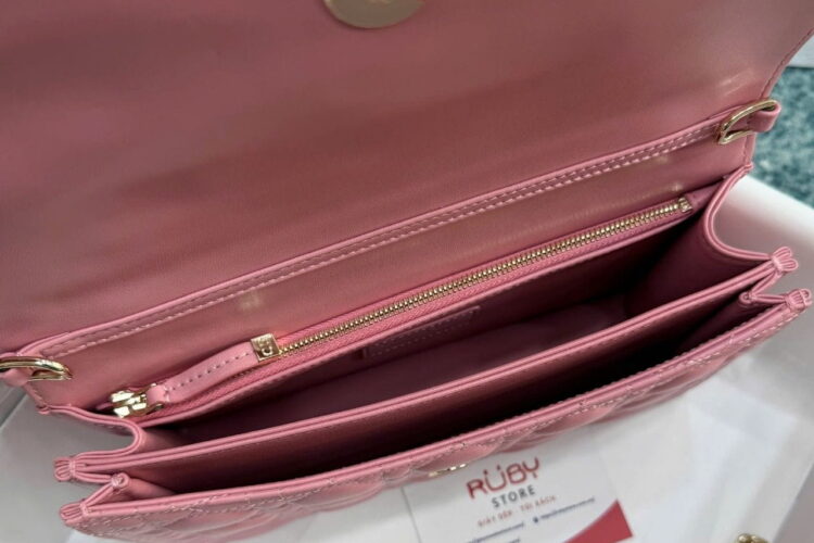 Túi Miss Dior Top Handle Bag Melocoton Pink Lambskin Hồng