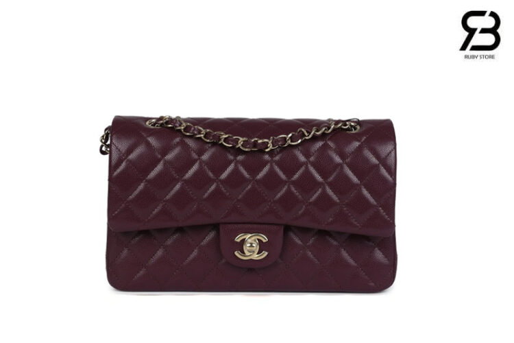 Túi Chanel Classic Medium Burgundy Caviar Đỏ Sẫm Best Quality