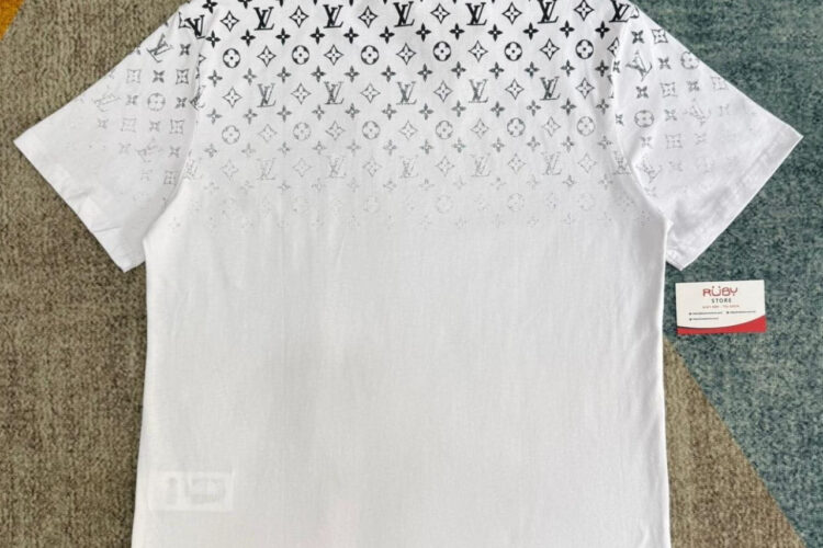 Áo LV Gradient Cotton T-Shirt Blanc Màu Trắng Bạc