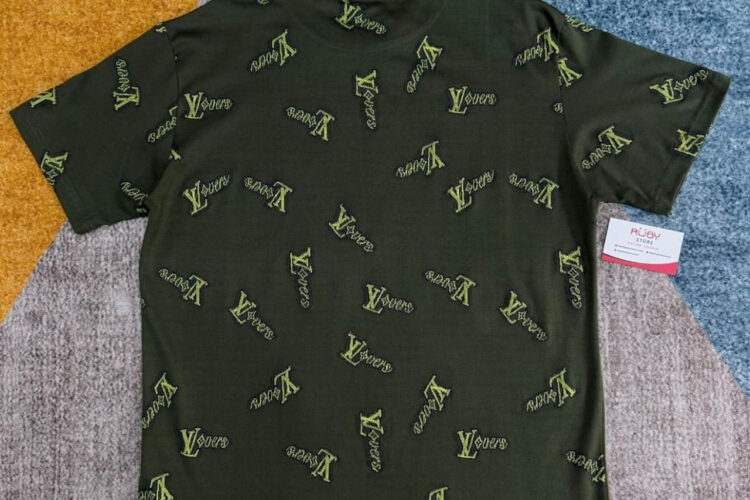 Áo LV Jacquard Cotton Kalamata T-Shirt Màu Xanh Rêu