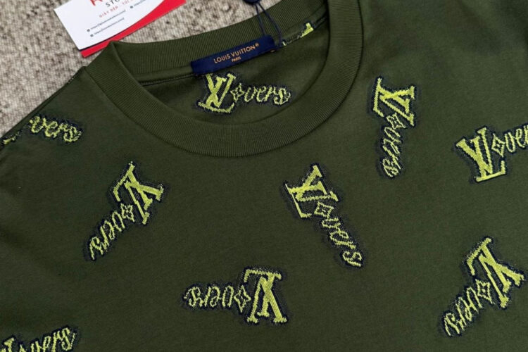 Áo LV Jacquard Cotton Kalamata T-Shirt Màu Xanh Rêu