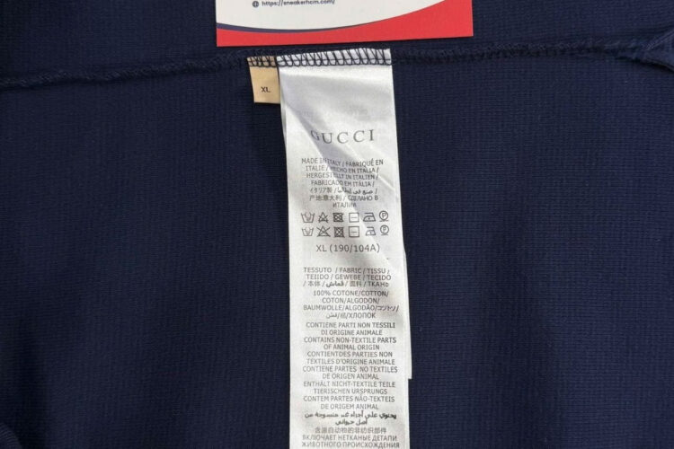 Áo Thun Gucci Cotton Jersey Polo Shirt With Web Navy Màu Xanh ­đậm