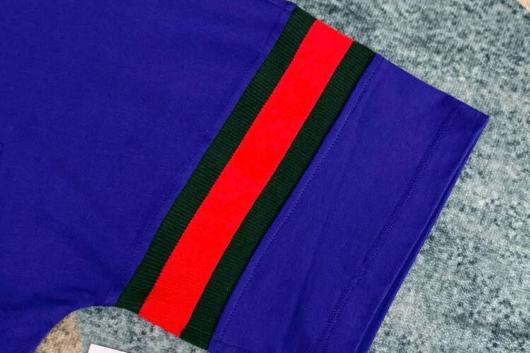 Áo Thun Gucci Cotton Polo Shirt With Pocket Blue Màu Xanh