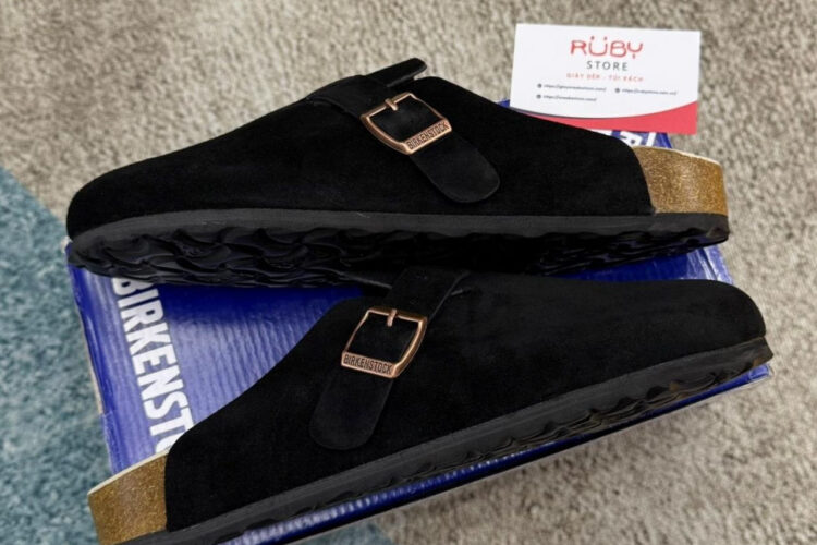 Dép Birkenstock Boston Soft Footbed Black Màu đen