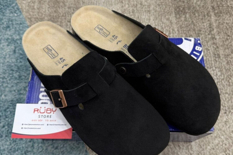 Dép Birkenstock Boston Soft Footbed Black Màu đen