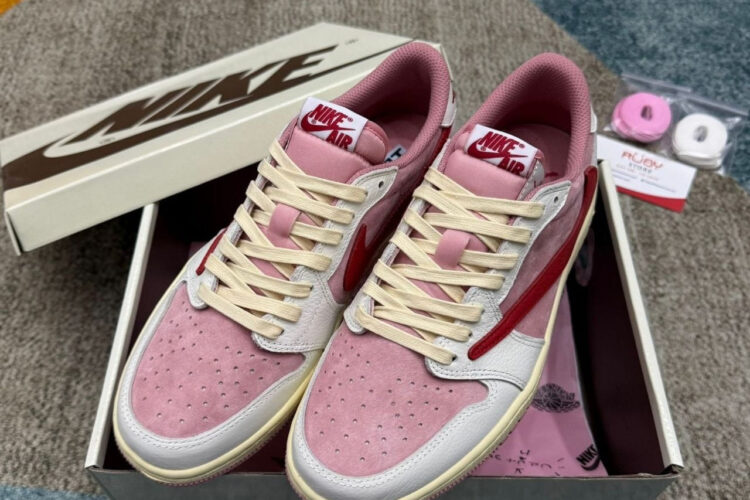 Giày Air Jordan 1 Low OG Travis Scott Shy Pink University Red
