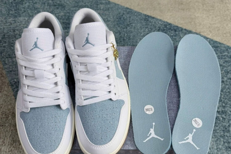 Giày Air Jordan 1 Low SE Worn Blue Màu Trắng Xanh Denim
