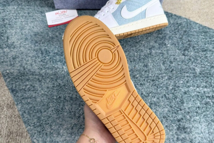 Giày Air Jordan 1 Low SE Worn Blue Màu Trắng Xanh Denim