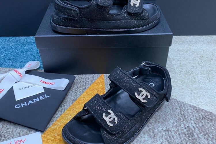Giày CN Dad Sandal Black Suede Bling Màu Đen