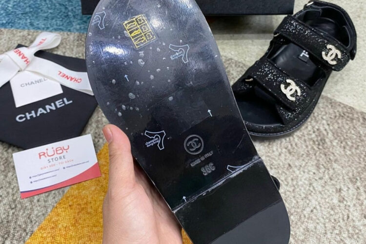 Giày CN Dad Sandal Black Suede Bling Màu Đen