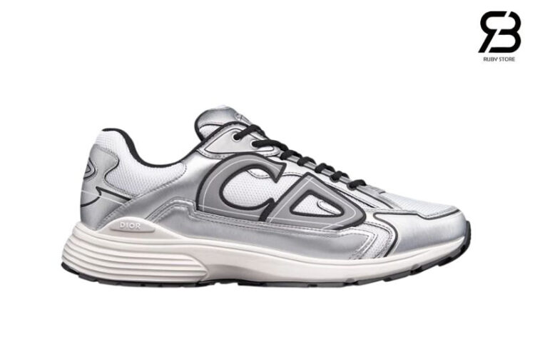 Giày Dior B30 Countdown White Technical Mesh and Silver Metallic Technical Fabric