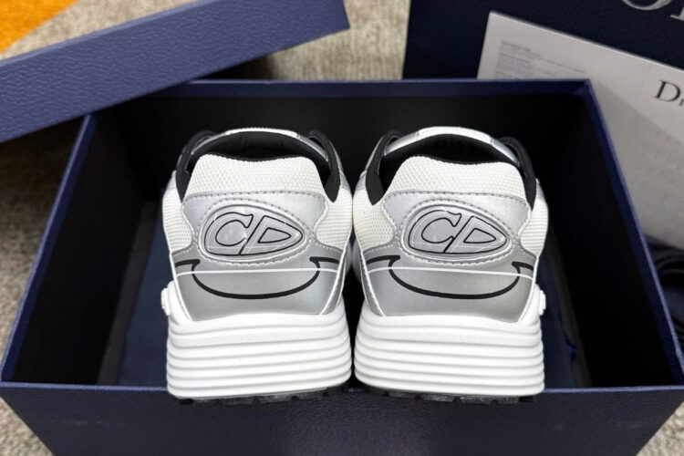 Giày Dior B30 Countdown White Technical Mesh and Silver Metallic Technical