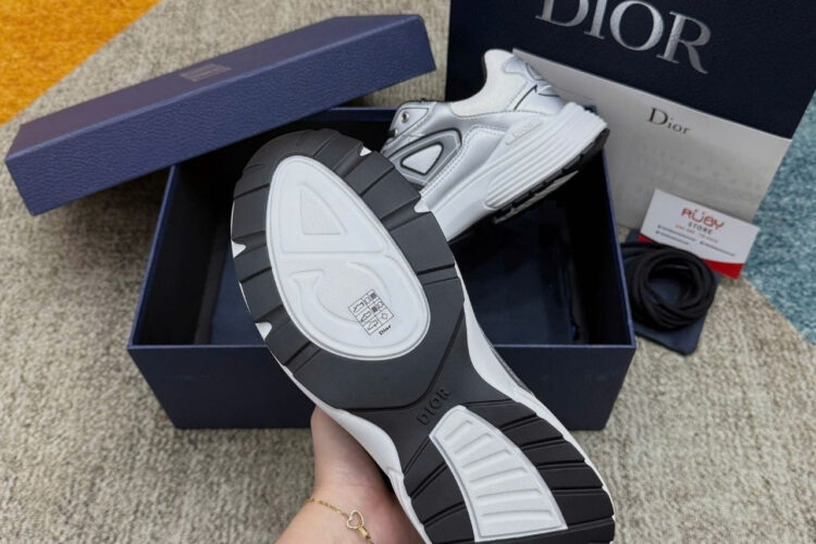 Giày Dior B30 Countdown White Technical Mesh and Silver Metallic Technical