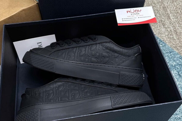 Giày Dior B33 Sneaker Black Gravity Leather Màu Đen