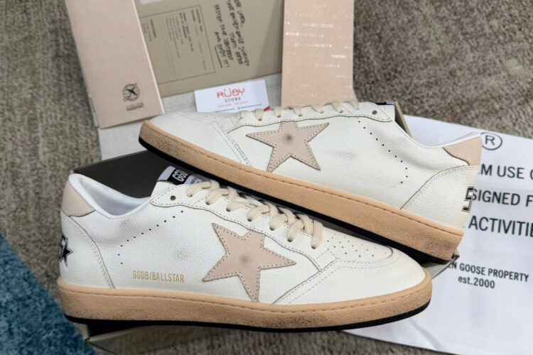 Giày Golden Goose Ball Star LTD White Salmon Pink Màu Trắng Hồng
