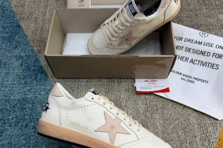 Giày Golden Goose Ball Star LTD White Salmon Pink Màu Trắng Hồng