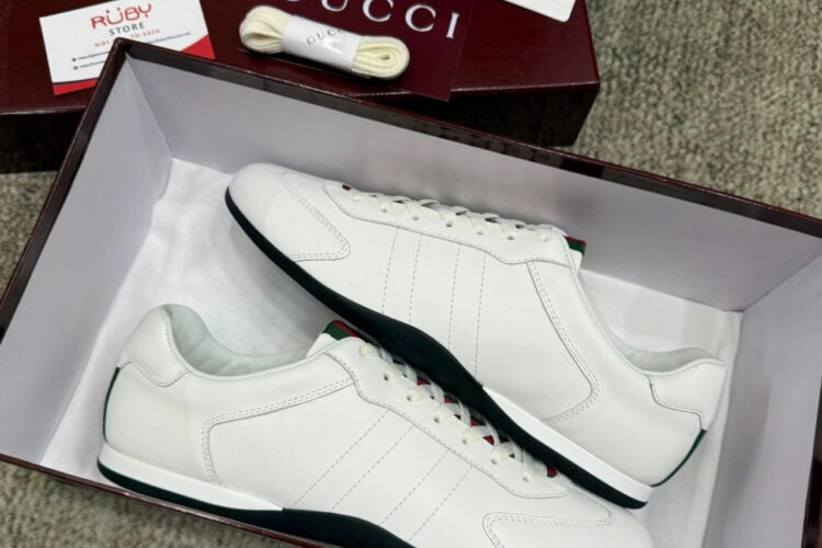 Giày Gucci Shift Sneaker In White Leather Màu Trắng