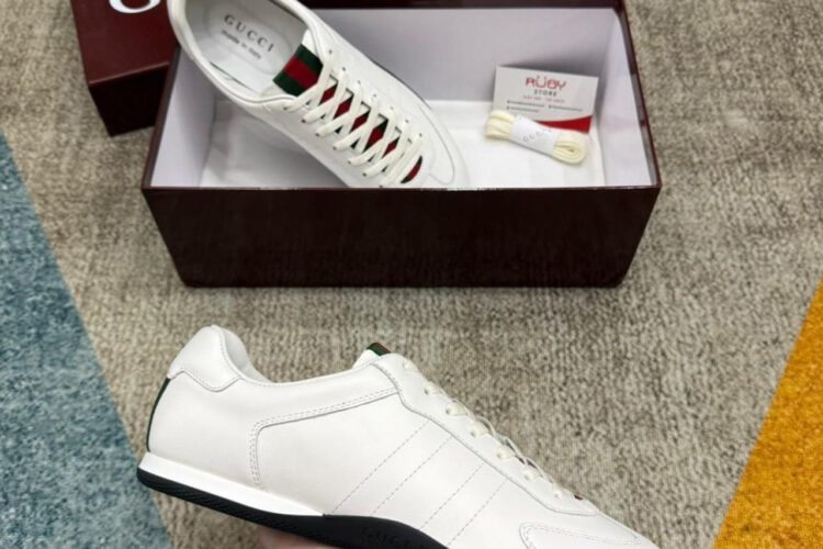 Giày Gucci Shift Sneaker In White Leather Màu Trắng