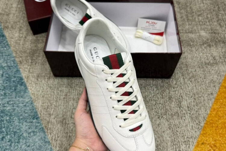 Giày Gucci Shift Sneaker In White Leather Màu Trắng