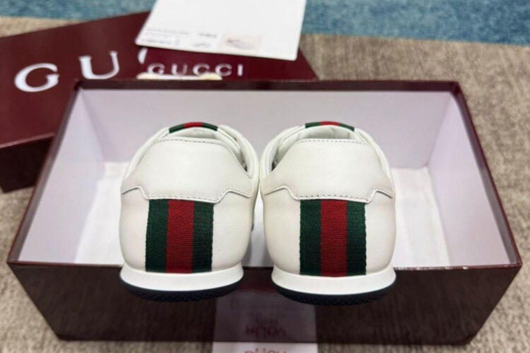 Giày Gucci Shift Sneaker In White Leather Màu Trắng