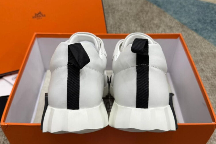 Giày Hermes Bouncing Sneaker Blanc Calfskin and Suede Màu Trắng