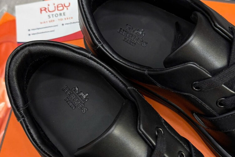 Giày Hermes Day Sneaker Black Leather Màu đen