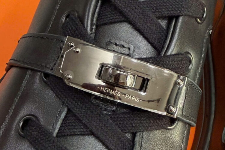 Giày Hermes Day Sneaker Black Leather Màu đen