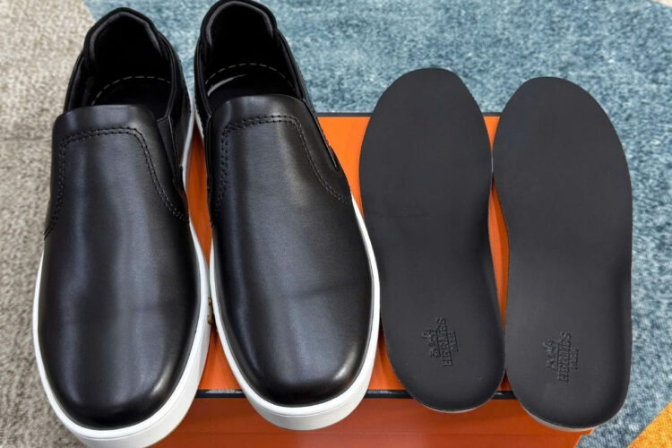 Giày Hermes Lucky Slip-On Sneaker Black White đen trắng