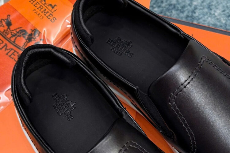 Giày Hermes Lucky Slip-On Sneaker Black White đen trắng