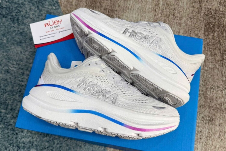 Giày Hoka Bondi 9 Cosmic White Grey Trắng Xám