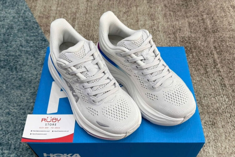 Giày Hoka Bondi 9 Cosmic White Grey Trắng Xám