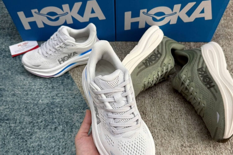 Giày Hoka Bondi 9 Cosmic White Grey Trắng Xám