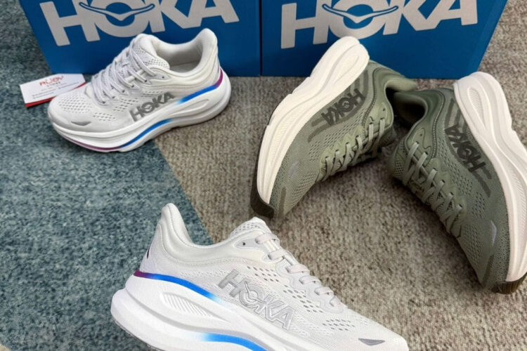 Giày Hoka Bondi 9 Cosmic White Grey Trắng Xám