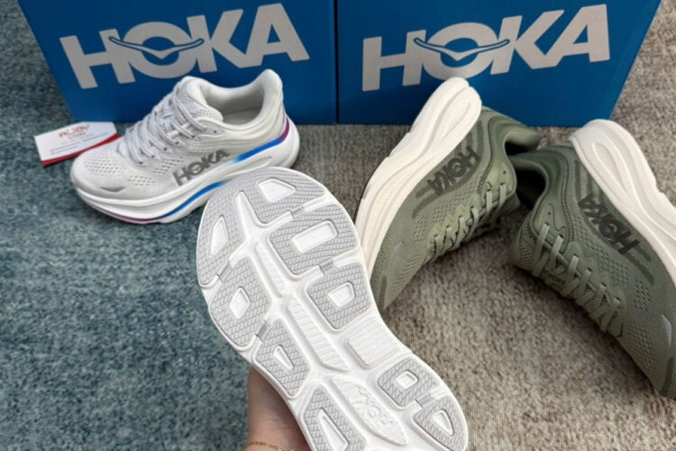 Giày Hoka Bondi 9 Cosmic White Grey Trắng Xám