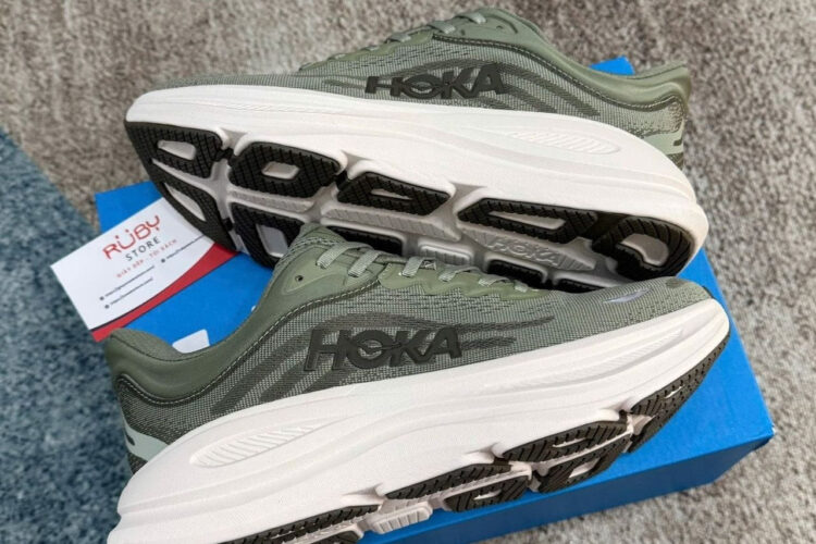 Giày Hoka Bondi 9 Sea Moss Xanh Olive