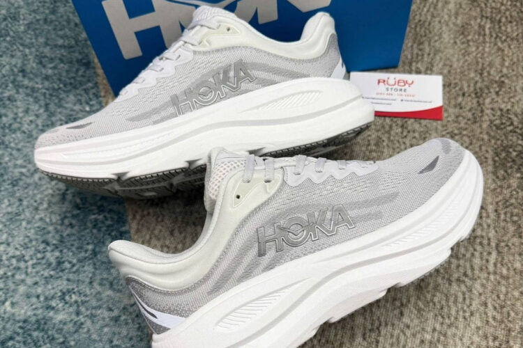 Giày Hoka Bondi 9 Stardust Silver Xám