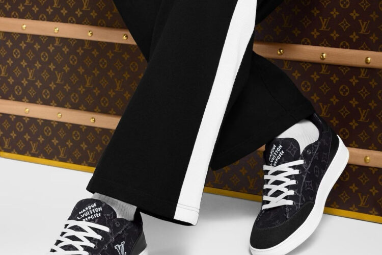 Giày LV Resort Sneaker Denim Black Màu Đen