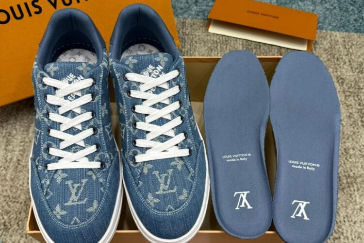 Giày LV Resort Sneaker Denim Blue Xanh Dương