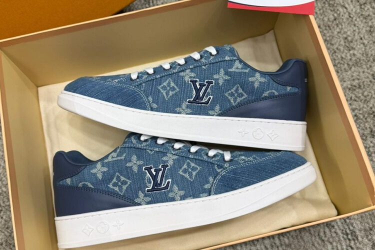 Giày LV Resort Sneaker Denim Blue Xanh Dương
