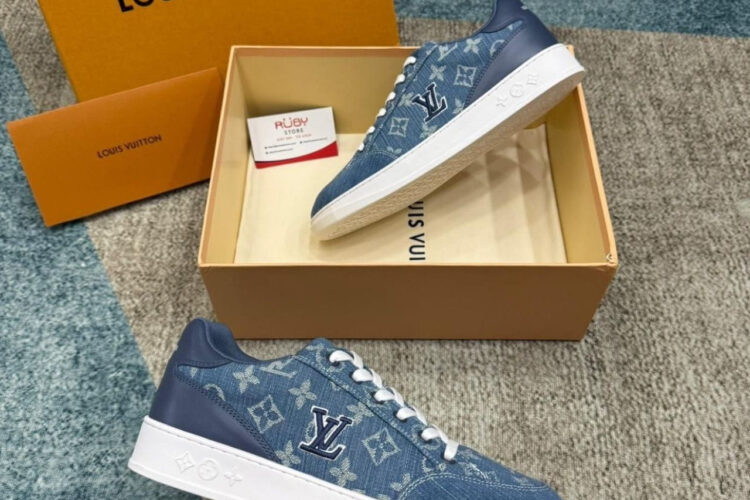 Giày LV Resort Sneaker Denim Blue Xanh Dương