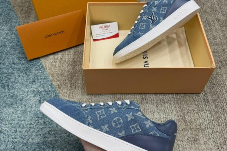 Giày LV Resort Sneaker Denim Blue Xanh Dương
