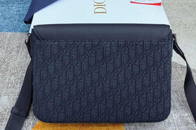 Túi Dior Medium Saddle Messenger Bag with Flap Black Oblique