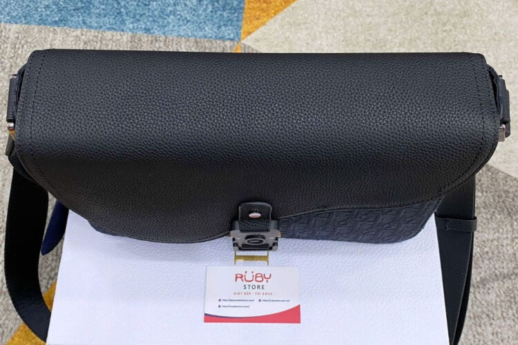 Túi Dior Medium Saddle Messenger Bag with Flap Black Oblique