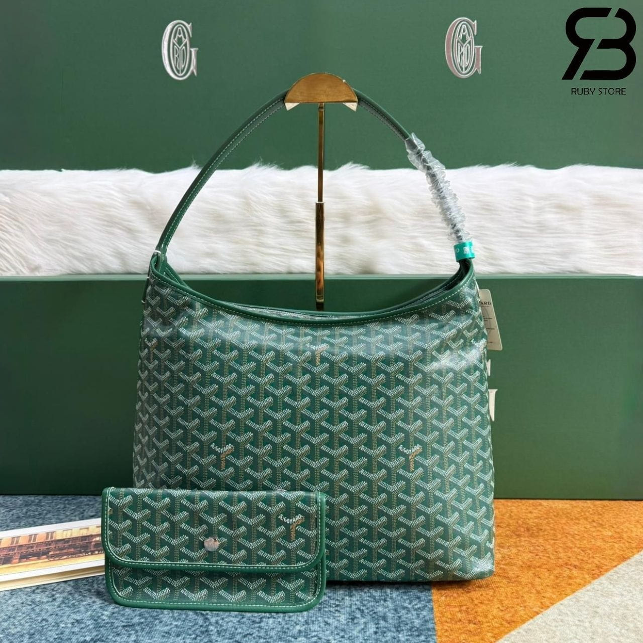 Túi Goyard Bohème Hobo Goyardine Canvas Green (43CM) Xanh Lá