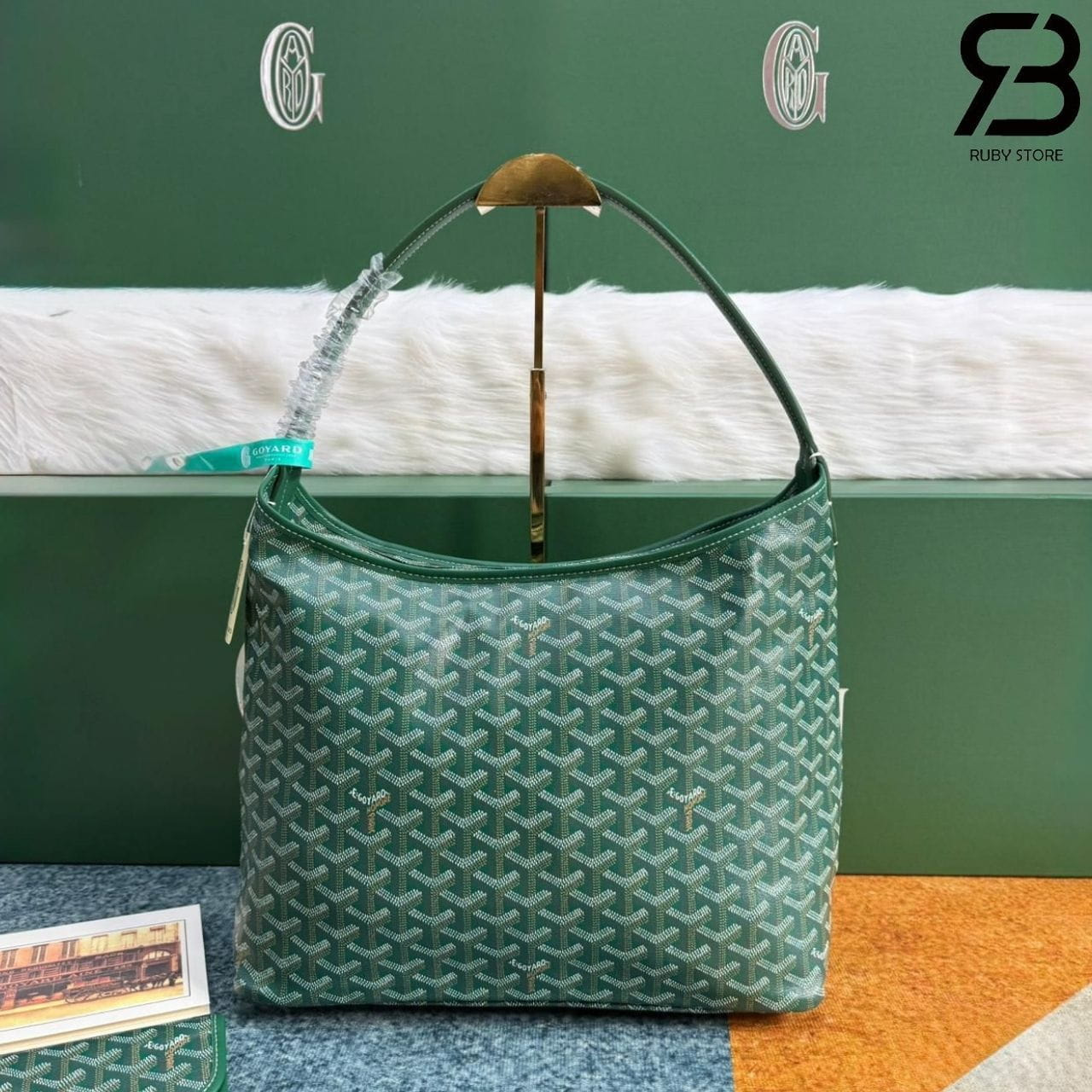 Túi Goyard Bohème Hobo Goyardine Canvas Green (43CM) Xanh Lá